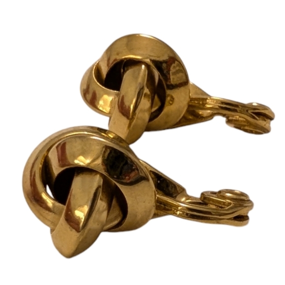 MONET Love Knot Gold GF Clip-On Earrings - Picture 6 of 10